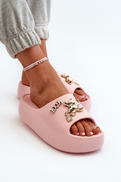 Moteriškos šlepetės Lengva Lengvos šlepetės su gražiomis detalėmis rožinės spalvos Orchia Moteriškos šlepetės Lengva Lengvos šlepetės su gražiomis detalėmis rožinės spalvos Orchia