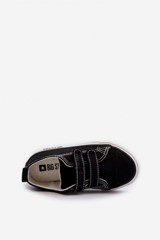 Vaikiški laisvalaikio batai su lipniais užsegimais Big Star LL374015 juodos spalvos Vaikiški laisvalaikio batai su lipniais užsegimais Big Star LL374015 juodos spalvos