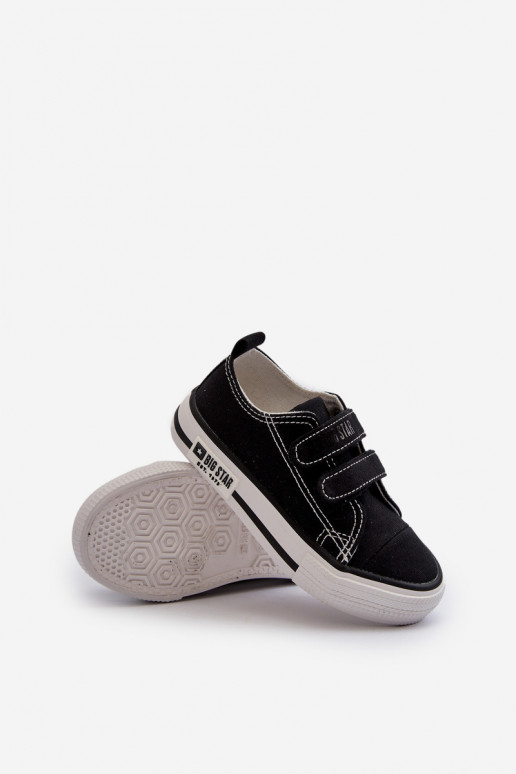 Vaikiški laisvalaikio batai su lipniais užsegimais Big Star LL374015 juodos spalvos Vaikiški laisvalaikio batai su lipniais užsegimais Big Star LL374015 juodos spalvos