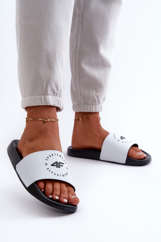 Moteriškas Šlepetės 4FMM00FFLIF044A-10S Baltos-juodos spalvos