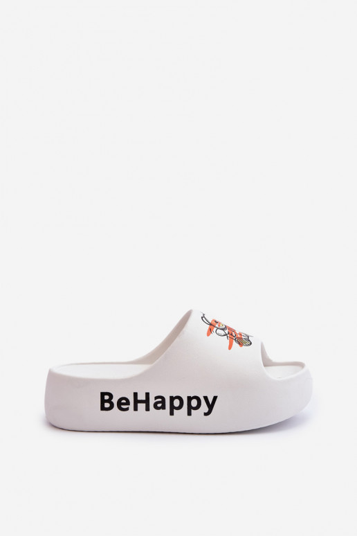 Lengva Moteriškos šlepetės su masyviu padu Su Meškiuku Lengvos šlepetės baltos spalvos Serefina Lengva Moteriškos šlepetės su masyviu padu Su Meškiuku Lengvos šlepetės baltos spalvos Serefina