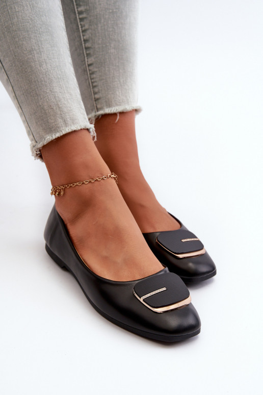 Balerinos Moteriškos Eko Oda su ornamentais juodos spalvos Edoslli