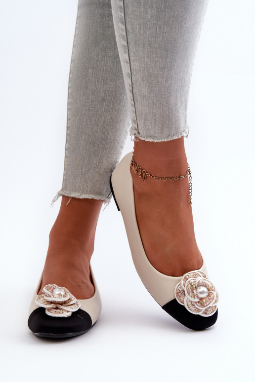 Balerinos Moteriškos Eko Oda Su puošniais Detalem smėlio spalvos Divinella