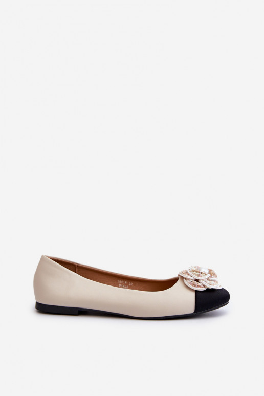 Balerinos Moteriškos Eko Oda Su puošniais Detalem smėlio spalvos Divinella