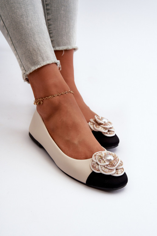 Balerinos Moteriškos Eko Oda Su puošniais Detalem smėlio spalvos Divinella