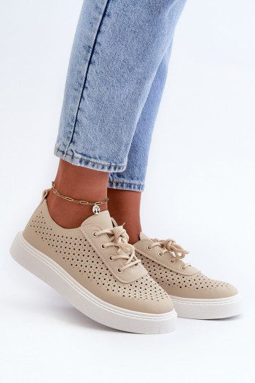 su aužūro elementais laisvalaikio batai Sneakers modelio batai su platforma smėlio spalvos Tanvi 2