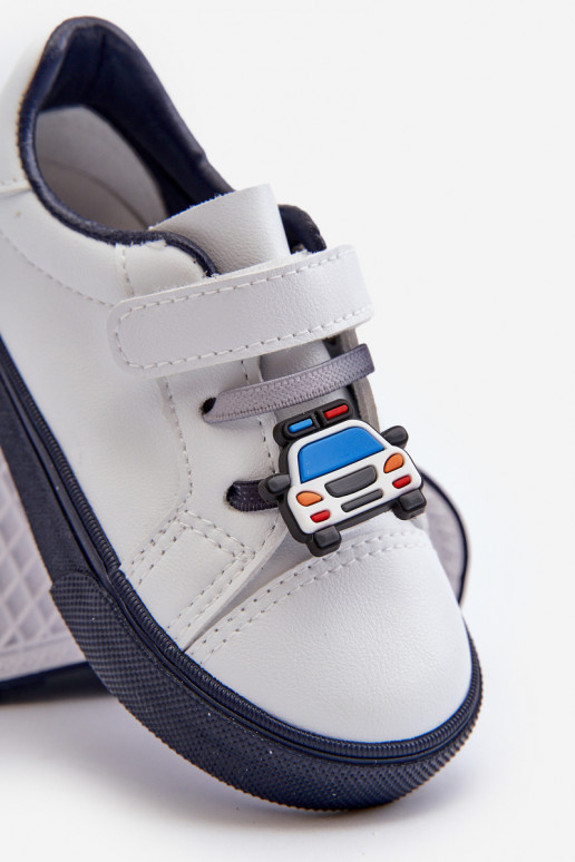 Vaikiški sportbačiai laisvalaikio batai Z Przypinką Baltos-tamsiai mėlynos spalvos Pennyn