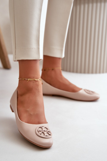 Balerinos Moteriškas su ornamentais Eko Oda smėlio spalvos Rhodike