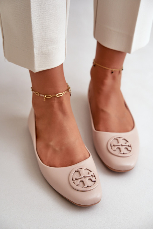 Balerinos Moteriškas su ornamentais Eko Oda smėlio spalvos Rhodike