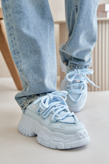 Sneakers modelio batai Moteriškas su madingais masyviais padais mėlynos spalvos Nevela 2