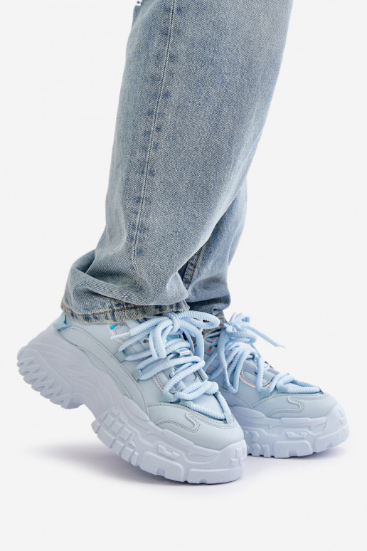 Sneakers modelio batai Moteriškas su madingais masyviais padais mėlynos spalvos Nevela Sneakers modelio batai Moteriškas su madingais masyviais padais mėlynos spalvos Nevela