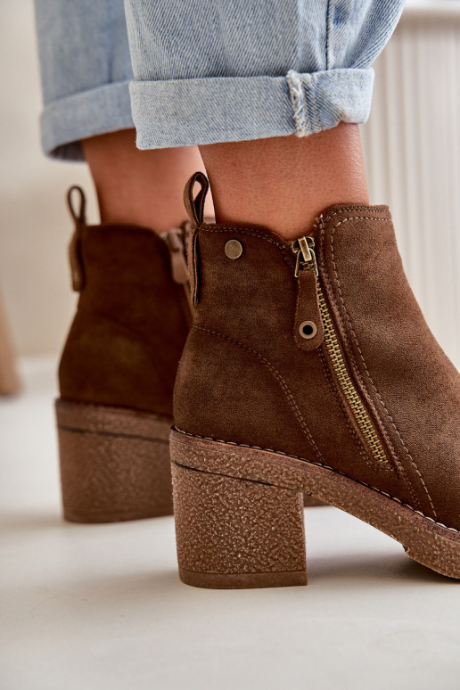 pašiltinti Moteriški aulinukai Z iš eko zomšosu tamsiai rudos spalvos Velarilla