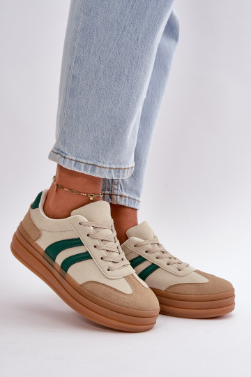 Sneakers modelio batai Moteriškas su platforma smėlio spalvos-žalios spalvos Nesonice 2