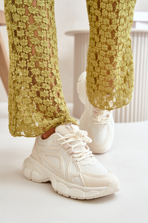 sportiniai bateliai Sneakers modelio batai Moteriškas smėlio spalvos Timoci sportiniai bateliai Sneakers modelio batai Moteriškas smėlio spalvos Timoci