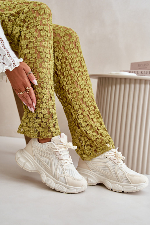 sportiniai bateliai Sneakers modelio batai Moteriškas smėlio spalvos Timoci sportiniai bateliai Sneakers modelio batai Moteriškas smėlio spalvos Timoci