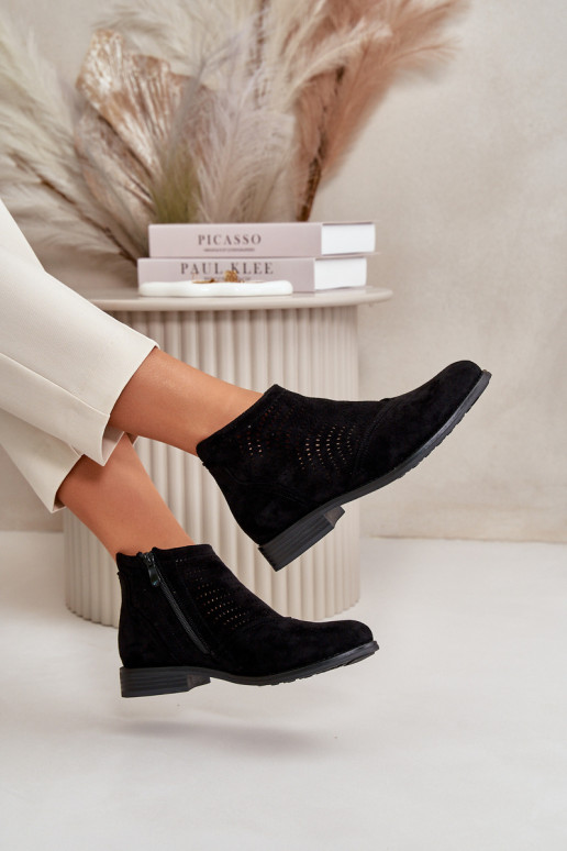 Moteriški aulinukai su plačiais kulniukais su aužūro elementais juodos spalvos S.Barski HY42-076