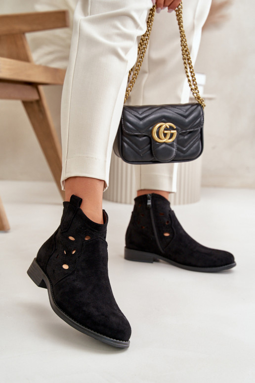 Moteriški aulinukai su aužūro elementais Į Pilį juodos spalvos S.Barski HY42-081