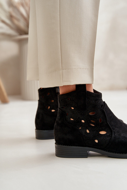 Moteriški aulinukai su aužūro elementais Į Pilį juodos spalvos S.Barski HY42-081