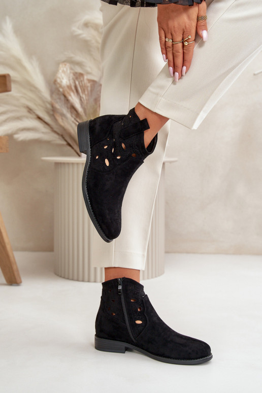 Moteriški aulinukai su aužūro elementais Į Pilį juodos spalvos S.Barski HY42-081