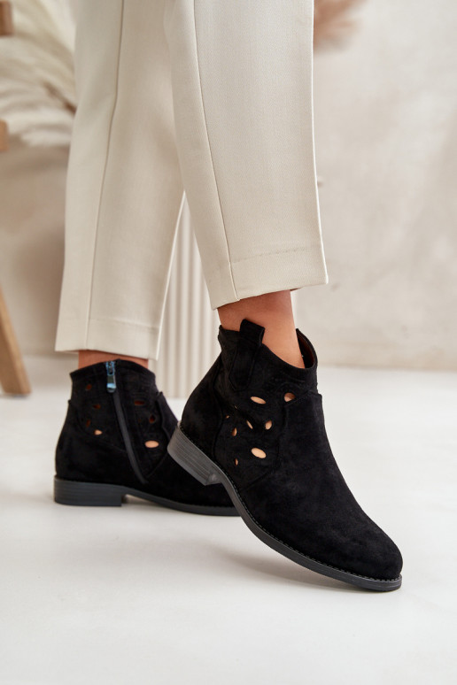 Moteriški aulinukai su aužūro elementais Į Pilį juodos spalvos S.Barski HY42-081