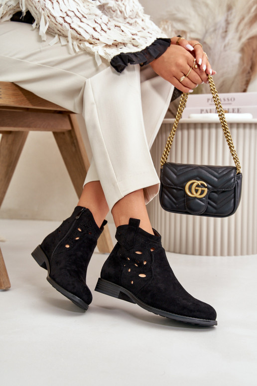 Moteriški aulinukai su aužūro elementais Į Pilį juodos spalvos S.Barski HY42-081