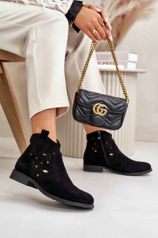 Moteriški aulinukai su aužūro elementais Į Pilį juodos spalvos S.Barski HY42-081