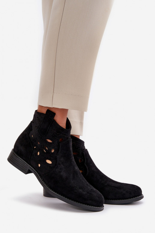 Moteriški aulinukai su aužūro elementais Į Pilį juodos spalvos S.Barski HY42-081