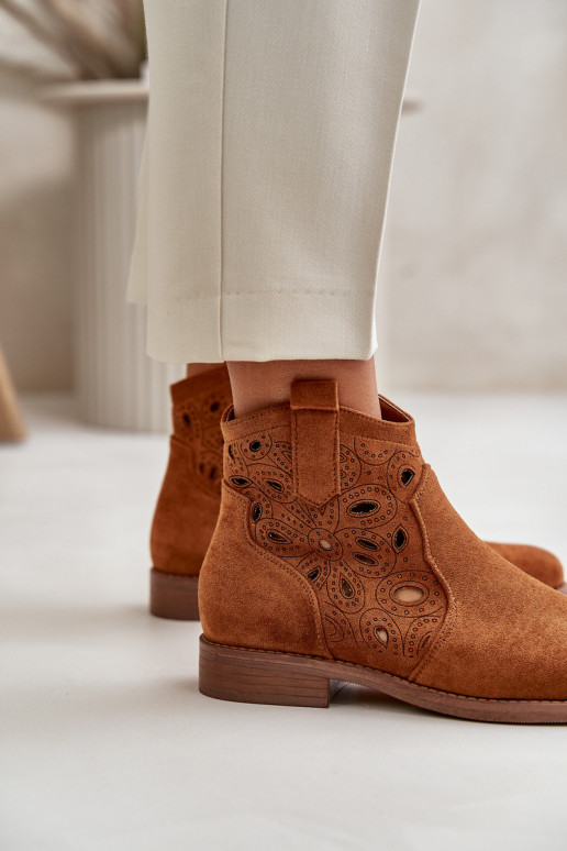 Moteriški aulinukai su aužūro elementais Į Pilį rudos spalvos S.Barski HY42-081