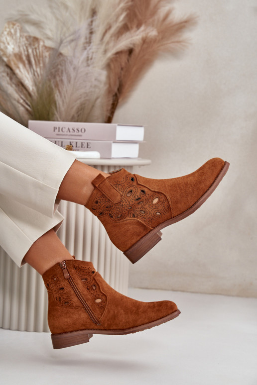 Moteriški aulinukai su aužūro elementais Į Pilį rudos spalvos S.Barski HY42-081