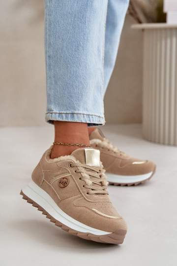 sportiniai bateliai Moteriškas pašiltinti su kailiuku viduje su platforma chaki spalvos Lerisas