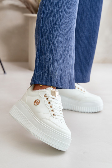 Sneakers modelio batai sportiniai bateliai Moteriškas pašiltinti su madingais masyviais padais baltos spalvos Ardiela 2