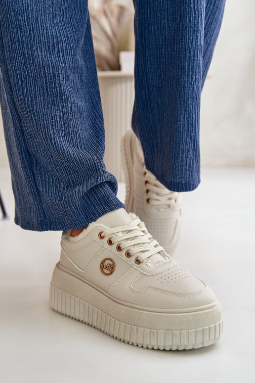 Sneakers modelio batai sportiniai bateliai Moteriškas pašiltinti su madingais masyviais padais smėlio spalvos Verissha Sneakers modelio batai sportiniai bateliai Moteriškas pašiltinti su madingais masyviais padais smėlio spalvos Verissha