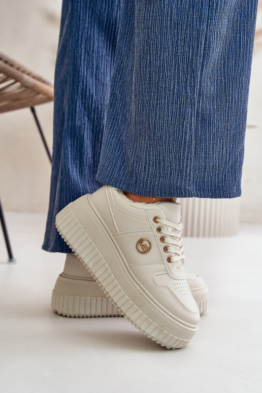 Sneakers modelio batai sportiniai bateliai Moteriškas pašiltinti su madingais masyviais padais smėlio spalvos Verissha Sneakers modelio batai sportiniai bateliai Moteriškas pašiltinti su madingais masyviais padais smėlio spalvos Verissha