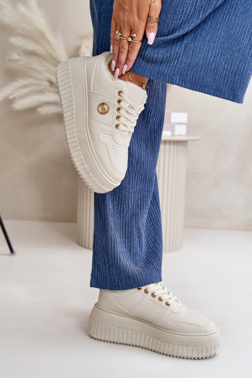 Sneakers modelio batai sportiniai bateliai Moteriškas pašiltinti su madingais masyviais padais smėlio spalvos Verissha Sneakers modelio batai sportiniai bateliai Moteriškas pašiltinti su madingais masyviais padais smėlio spalvos Verissha