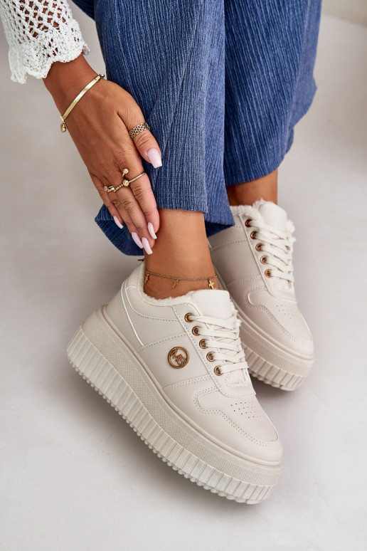 Sneakers modelio batai sportiniai bateliai Moteriškas pašiltinti su madingais masyviais padais smėlio spalvos Verissha Sneakers modelio batai sportiniai bateliai Moteriškas pašiltinti su madingais masyviais padais smėlio spalvos Verissha