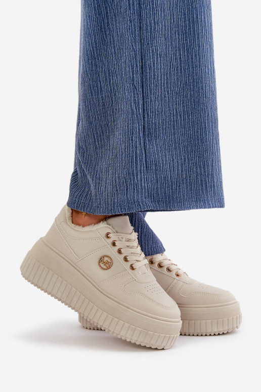 Sneakers modelio batai sportiniai bateliai Moteriškas pašiltinti su madingais masyviais padais smėlio spalvos Verissha Sneakers modelio batai sportiniai bateliai Moteriškas pašiltinti su madingais masyviais padais smėlio spalvos Verissha