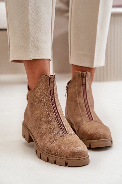 pašiltinti Moteriški aulinukai Z Przetarciami Eko Oda rudos-aukso spalvos Verietta