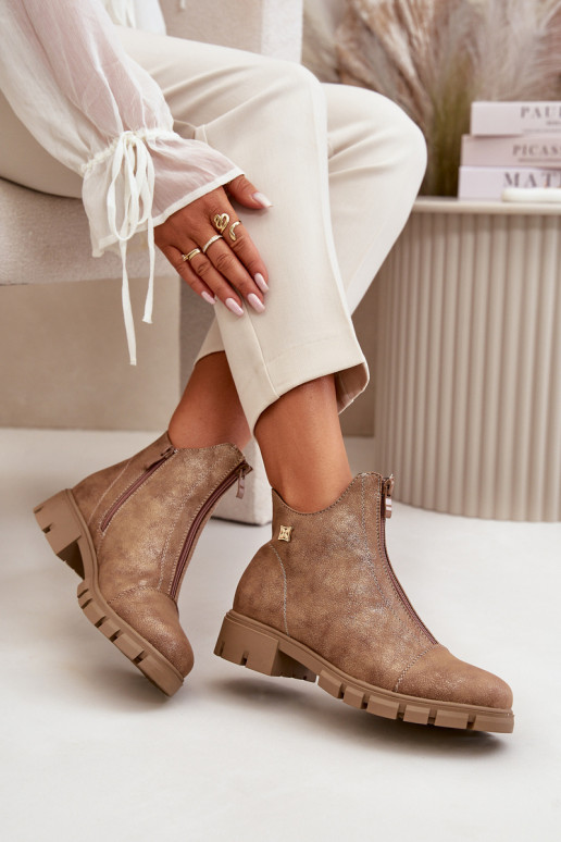 pašiltinti Moteriški aulinukai Z Przetarciami Eko Oda rudos-aukso spalvos Verietta