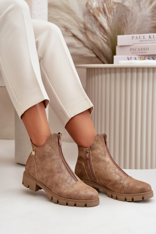 pašiltinti Moteriški aulinukai Z Przetarciami Eko Oda rudos-aukso spalvos Verietta