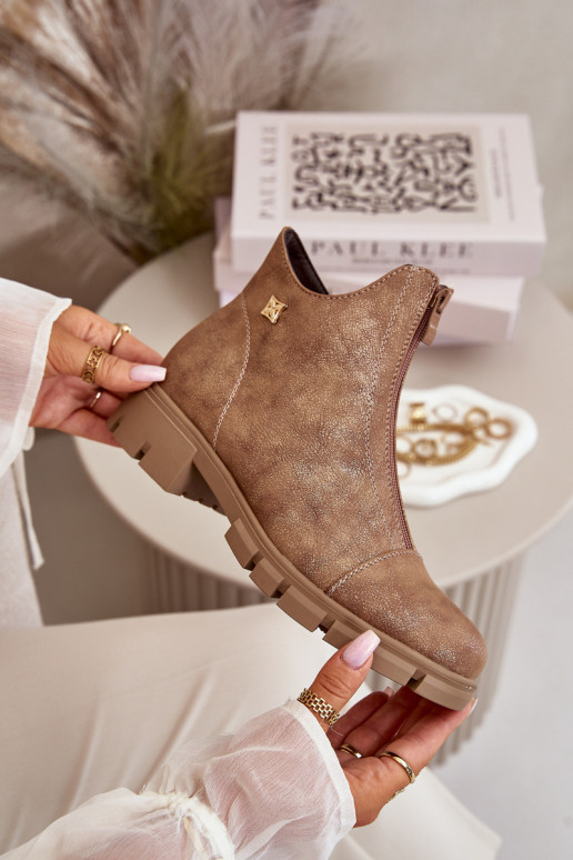 pašiltinti Moteriški aulinukai Z Przetarciami Eko Oda rudos-aukso spalvos Verietta