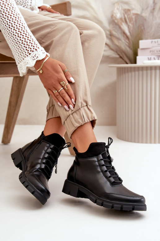 žemakulniai batai moterims pašiltinti iš eko odos juodos spalvos Erisabelle žemakulniai batai moterims pašiltinti iš eko odos juodos spalvos Erisabelle