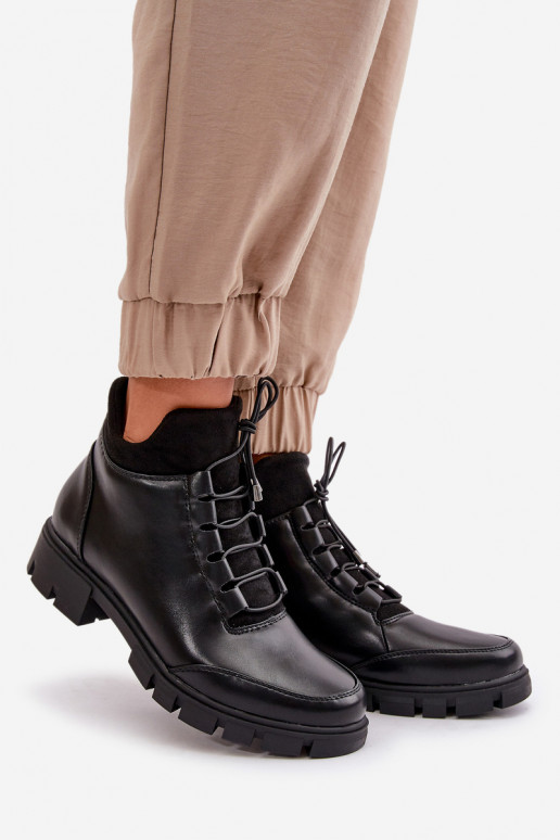 žemakulniai batai moterims pašiltinti iš eko odos juodos spalvos Erisabelle žemakulniai batai moterims pašiltinti iš eko odos juodos spalvos Erisabelle