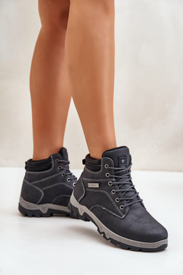 žygio batai vyrams pašiltinti iš eko odos tamsiai mėlynos spalvos Neramia