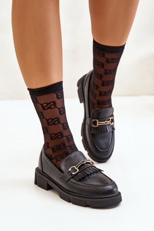 moteriški mokasinai su ornamentais Eko Oda juodos spalvos Tialorae moteriški mokasinai su ornamentais Eko Oda juodos spalvos Tialorae