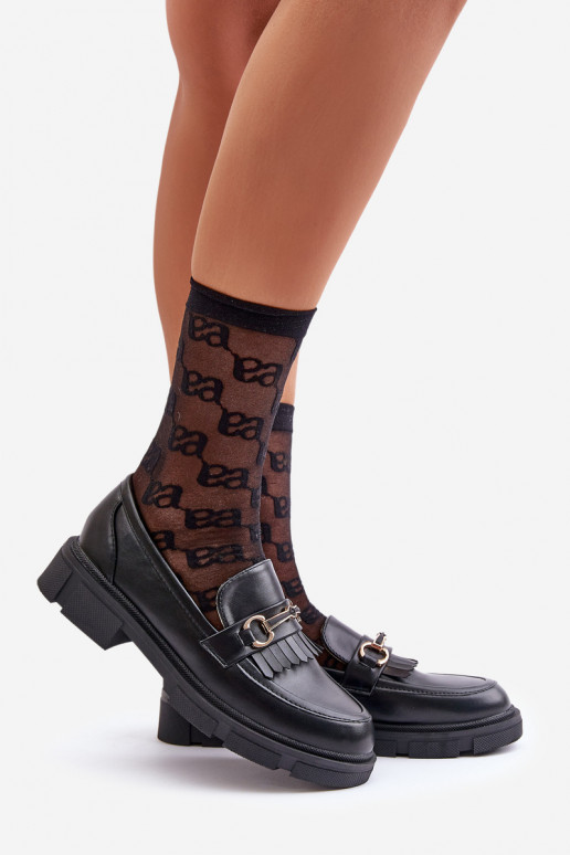 moteriški mokasinai su ornamentais Eko Oda juodos spalvos Tialorae moteriški mokasinai su ornamentais Eko Oda juodos spalvos Tialorae