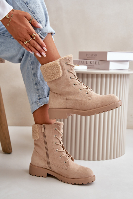 Moteriškas pašiltinti Darbiniai kulkšnies batai Į Pilį smėlio spalvos Mivael