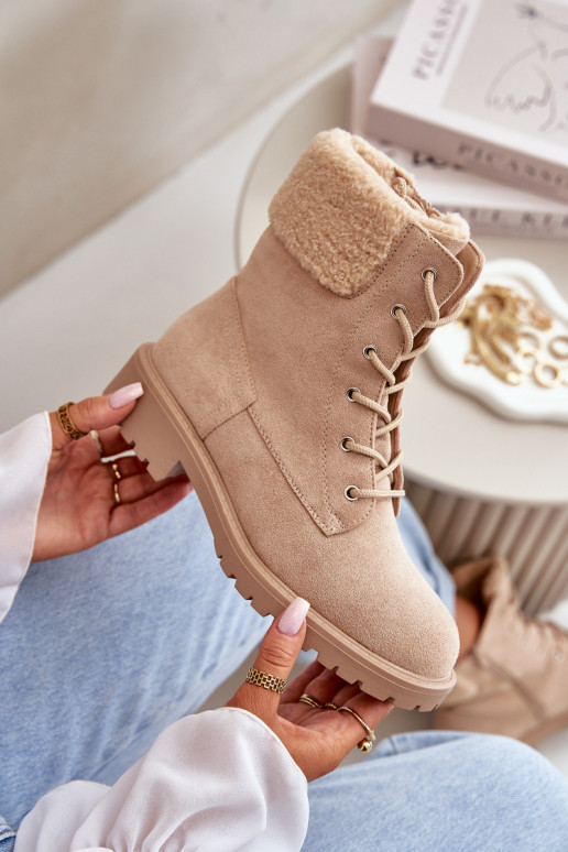Moteriškas pašiltinti Darbiniai kulkšnies batai Į Pilį smėlio spalvos Mivael