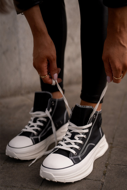 Laisvalaikio bateliai su platforma Eko Oda Big Star OO274063 juodos spalvos