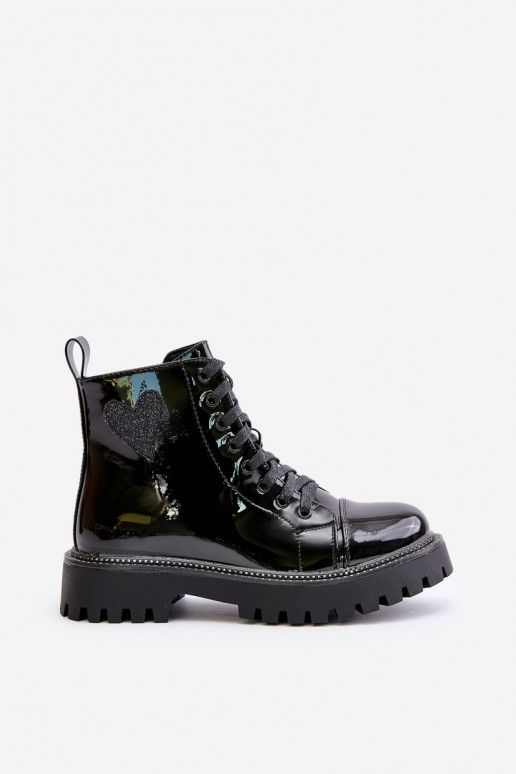 su lako efektu Moteriški aulinukai Į Pilį Su puošniais su širdelėmism juodos spalvos Obeena su lako efektu Moteriški aulinukai Į Pilį Su puošniais su širdelėmism juodos spalvos Obeena