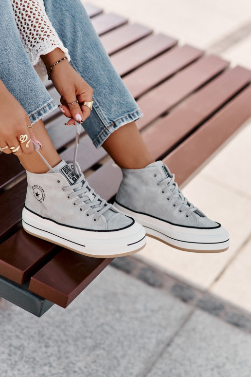 pašiltinti Laisvalaikio bateliai su platforma Eko Oda Big Star OO274069 mėlynos spalvos